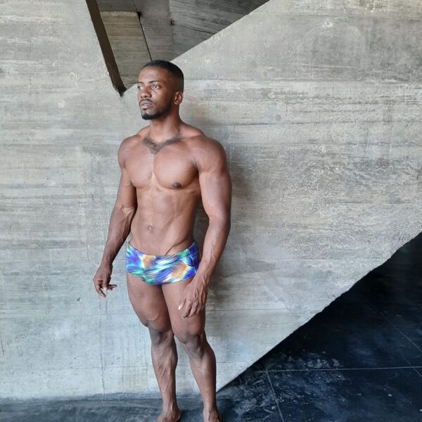 Sunga Estampa Animal Print Azul
