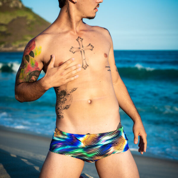 Sunga Estampa Animal Print Azul