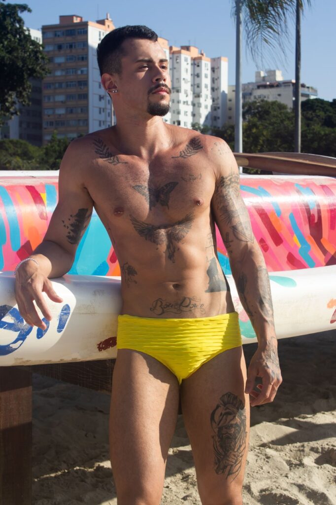 Sunga texturizada amarela jotape beachwear